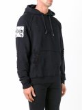 arm patch ripped hoodie