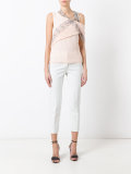 lace trim asymmetric top 
