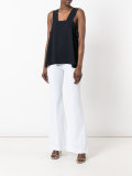 flared high-waisted trousers