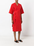 poplin wrap dress