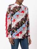 diagonal striped floral shirt