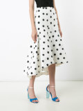 dotted flared skirt 