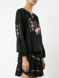 embroidered V neck top 