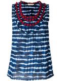embellished neck striped tank