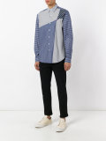 panelled striped shirt