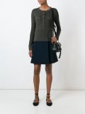 three quarter button neck sweater