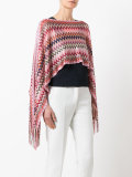 zig-zag cropped poncho top