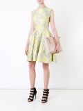 floral brocade pleated dress