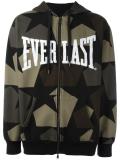 camouflage print zipped hoodie