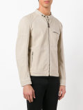 zipped biker jacket