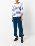 frayed wide cropped jeans