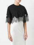 lace hem cropped blouse 