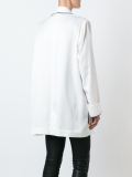 contrast lapel trim oversized jacket