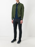 striped detail bomber jacket