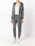 sequined detail zipped hoodie