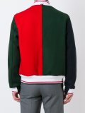 colour block varsity style bomber jacket