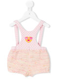 patchwork overall shorts