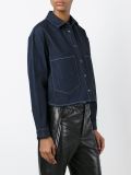 contrast seam cropped denim jacket