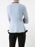 ruffled lace-up V-neck top