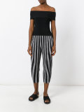 drop-crotch cropped trousers