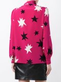 star print pussy bow blouse