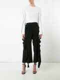 ruffle detail cropped trousers