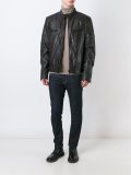 zipped leather jacket 