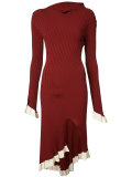 ruffled knit dress
