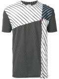 panelled striped T-shirt