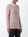 bicolour turtleneck pullover
