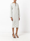 slit neck midi dress