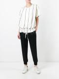 panelled pinstripe top