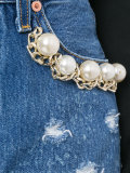 California embellished denim dungarees