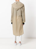buttoned hooded coat