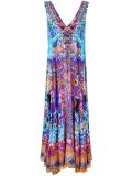 embellished print maxi dress