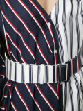 striped asymmetrical dress