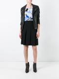 frayed edge pleated skirt