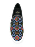 geometric pattern slip-on sneakers