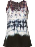 tie dye check tank top
