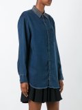 contrasting collar denim shirt