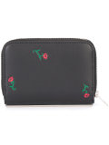 rose embroidered wallet