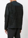 collarless zipped jacket