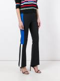 appliqué stripe flared trousers