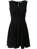 v neck flared dress