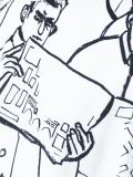 插画腰带连衣裙