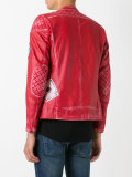 distressed logo jacket