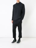 waffle knit crew neck jumper