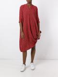 checked V-neck dress