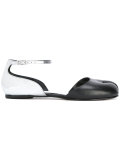metallic-heel ballerinas