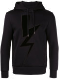 lightning print hooded sweatshirt